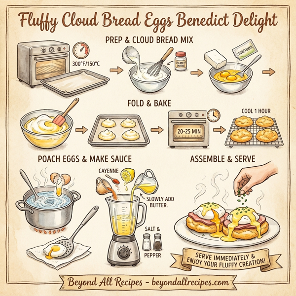 Fluffy Cloud Bread Eggs Benedict Delight instructions