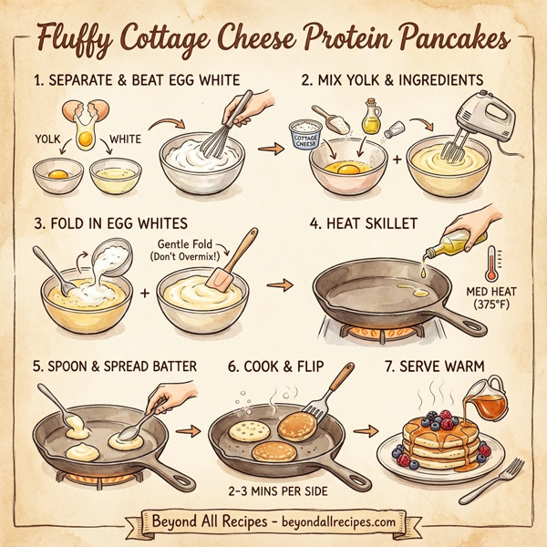 Fluffy Cottage Cheese Protein Pancakes instructions