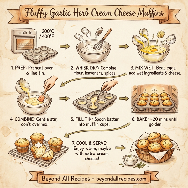 Fluffy Garlic Herb Cream Cheese Muffins instructions