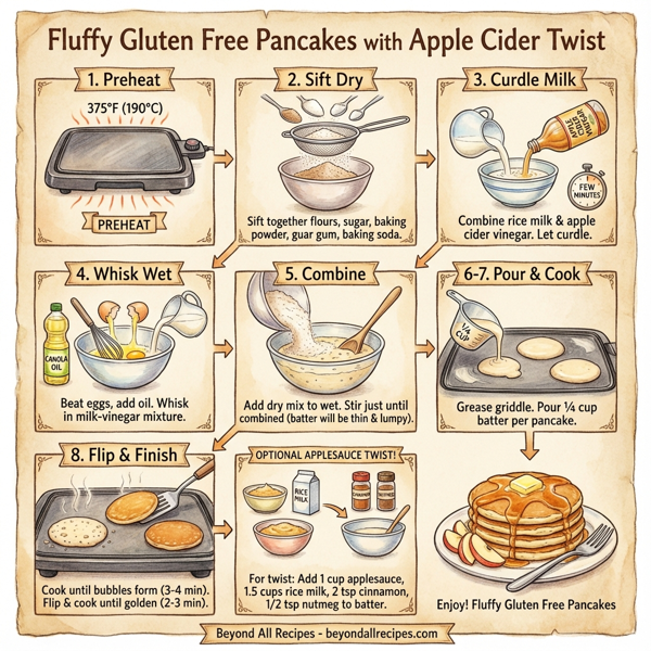 Fluffy Gluten Free Pancakes with Apple Cider Twist instructions