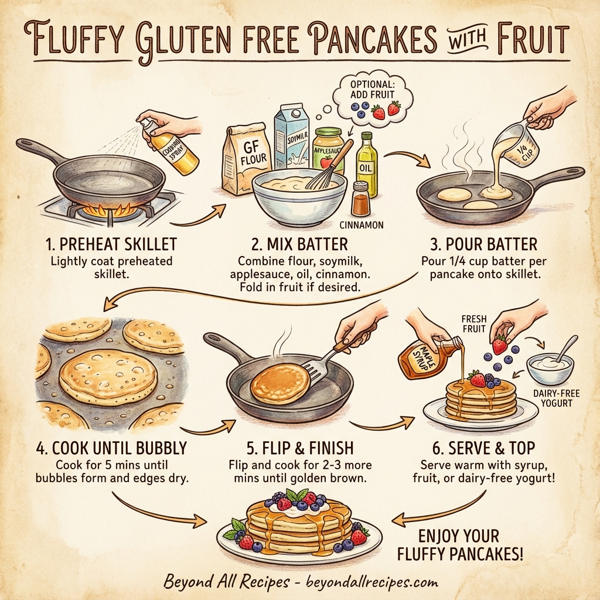 Fluffy Gluten Free Pancakes with Fruit instructions