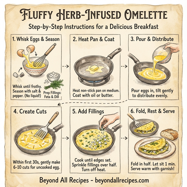 Fluffy Herb-Infused Omelette instructions