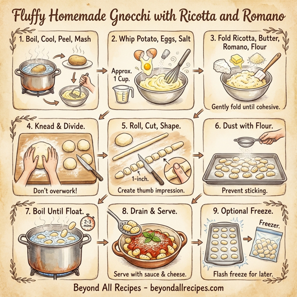 Fluffy Homemade Gnocchi with Ricotta and Romano instructions