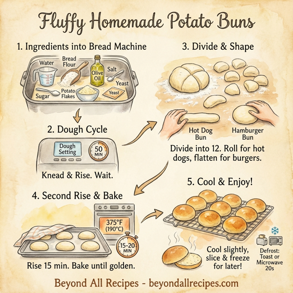 Fluffy Homemade Potato Buns instructions