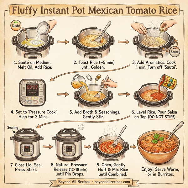 Fluffy Instant Pot Mexican Tomato Rice instructions
