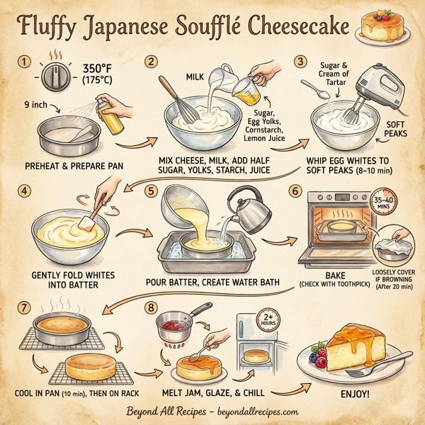 Fluffy Japanese Soufflé Cheesecake instructions