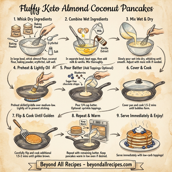 Fluffy Keto Almond Coconut Pancakes instructions