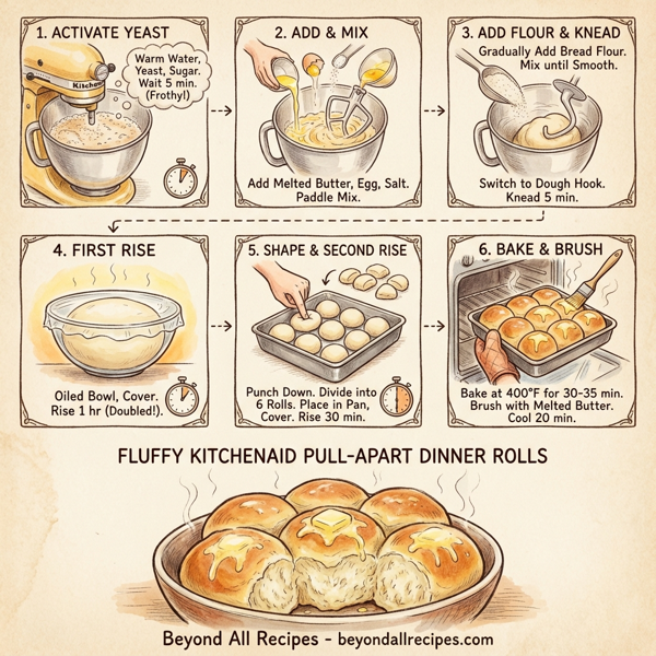 Fluffy Kitchenaid Pull-Apart Dinner Rolls (Small Batch) instructions