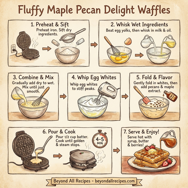 Fluffy Maple Pecan Delight Waffles instructions