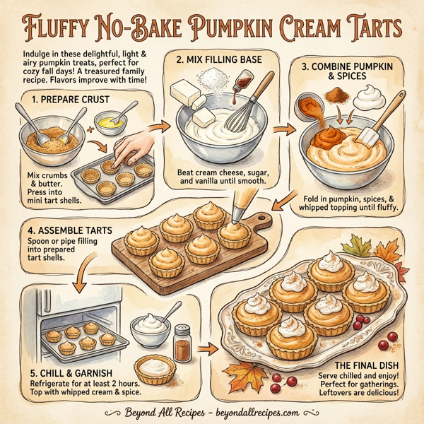 Fluffy No-Bake Pumpkin Cream Tarts instructions