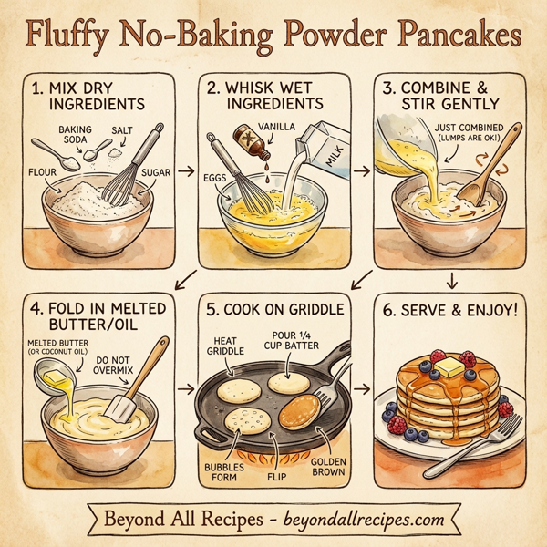 Fluffy No-Baking Powder Pancakes instructions