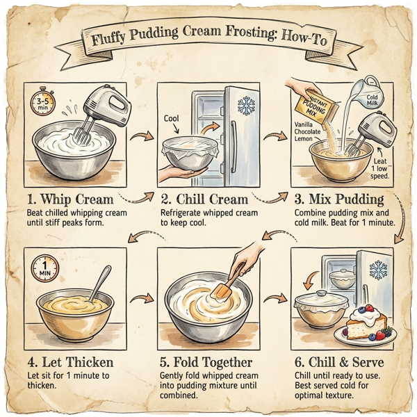 Fluffy Pudding Cream Frosting instructions