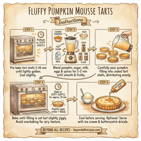 Fluffy Pumpkin Mousse Tarts instructions