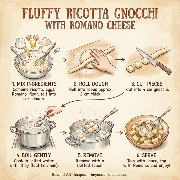 Fluffy Ricotta Gnocchi with Romano Cheese instructions