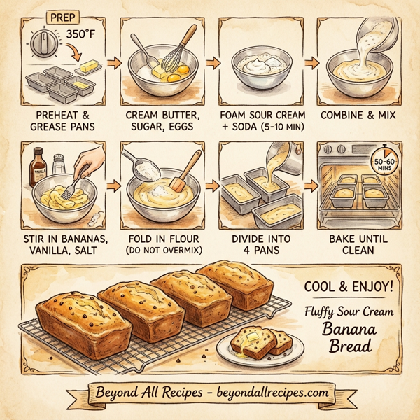 Fluffy Sour Cream Banana Bread instructions