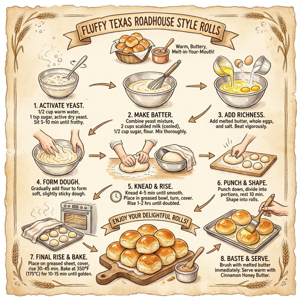 Fluffy Texas Roadhouse Style Rolls instructions