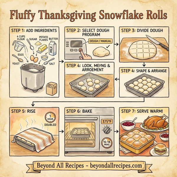 Fluffy Thanksgiving Snowflake Rolls instructions