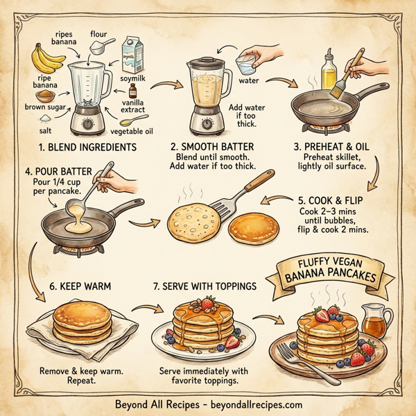Fluffy Vegan Banana Pancakes instructions