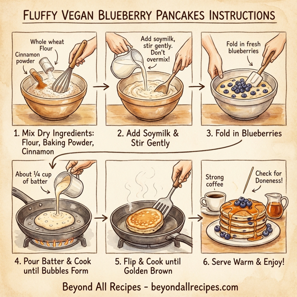 Fluffy Vegan Blueberry Pancakes instructions