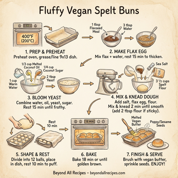 Fluffy Vegan Spelt Buns instructions