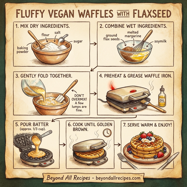 Fluffy Vegan Waffles with Flaxseed instructions