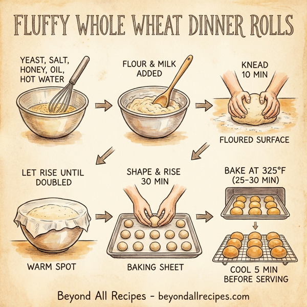 Fluffy Whole Wheat Dinner Rolls instructions