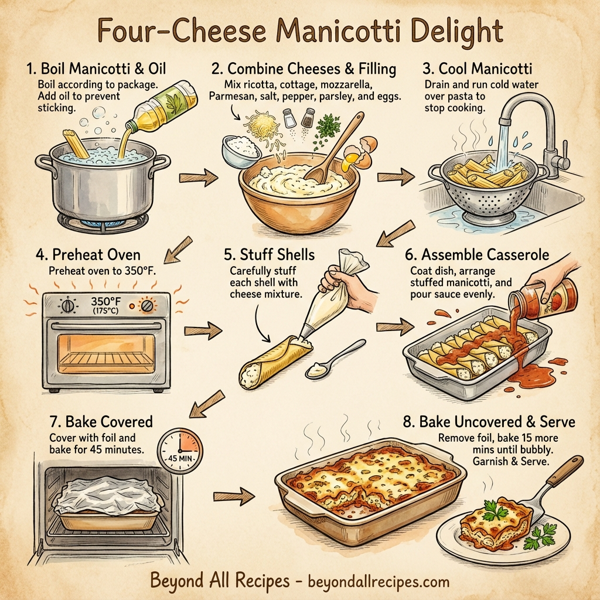 Four-Cheese Manicotti Delight instructions
