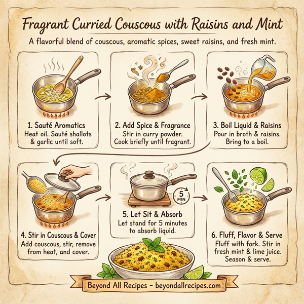 Fragrant Curried Couscous with Raisins and Mint instructions