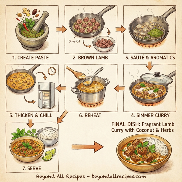 Fragrant Lamb Curry with Coconut and Herbs instructions