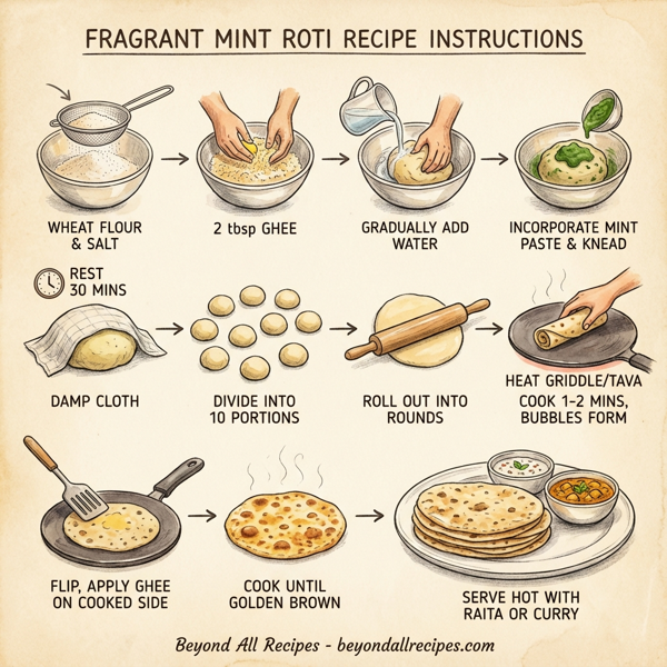 Fragrant Mint Roti instructions