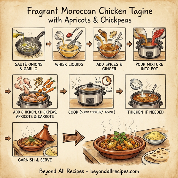 Fragrant Moroccan Chicken Tagine with Apricots & Chickpeas instructions