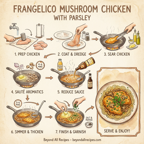 Frangelico Mushroom Chicken with Parsley instructions