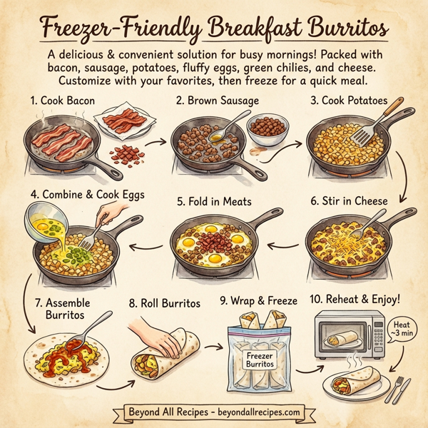 Freezer-Friendly Breakfast Burritos instructions