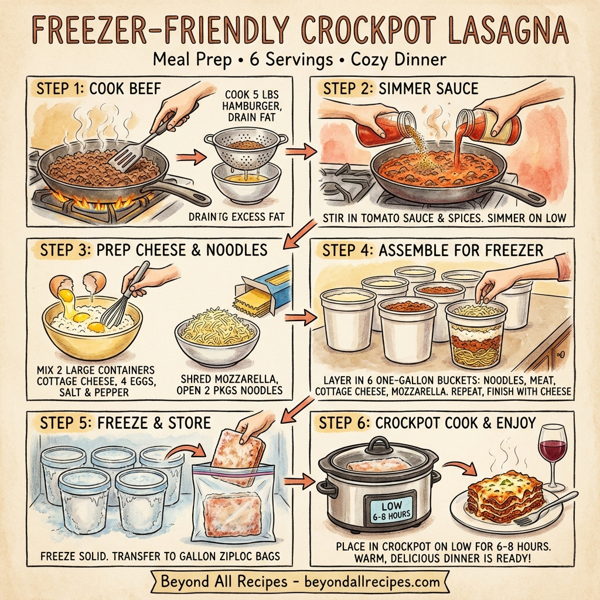 Freezer-Friendly Crockpot Lasagna instructions