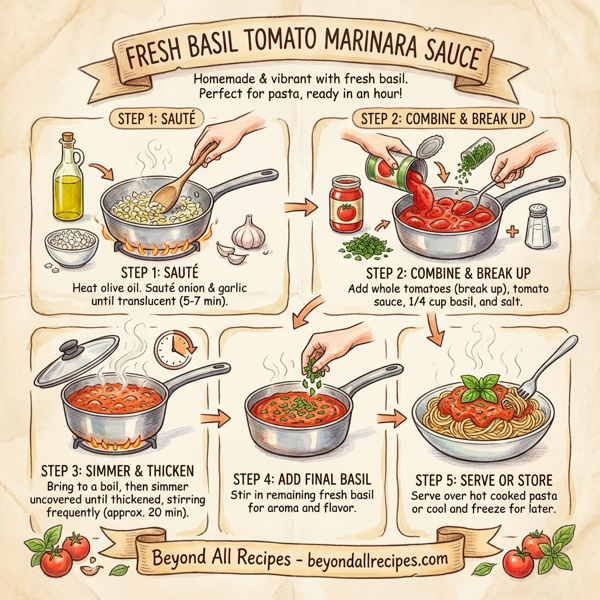 Fresh Basil Tomato Marinara Sauce instructions