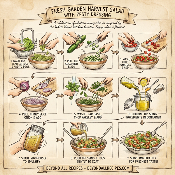 Fresh Garden Harvest Salad with Zesty Dressing instructions