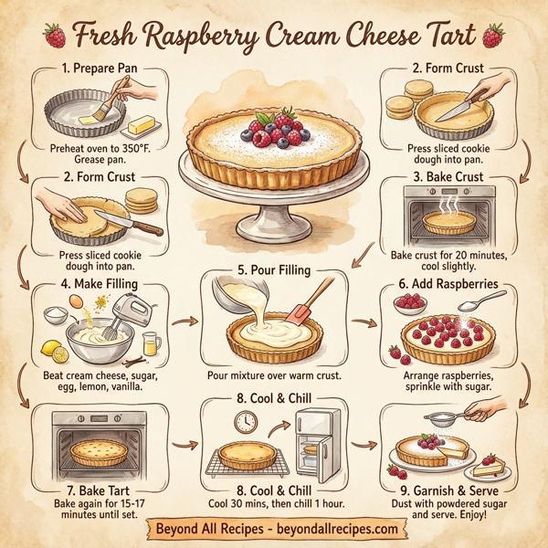 Fresh Raspberry Cream Cheese Tart instructions