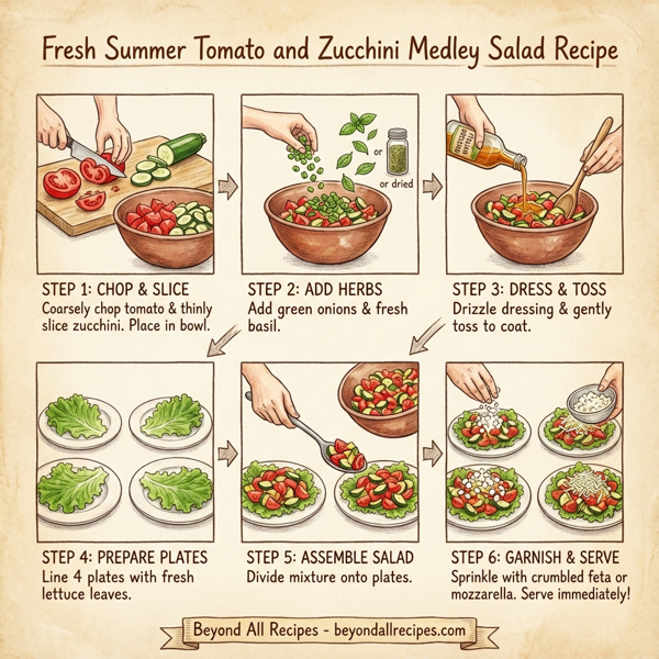 Fresh Summer Tomato and Zucchini Medley Salad instructions