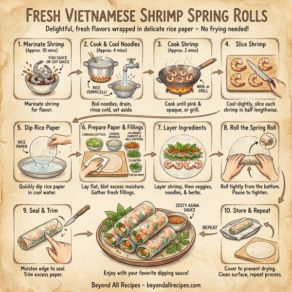 Fresh Vietnamese Shrimp Spring Rolls instructions