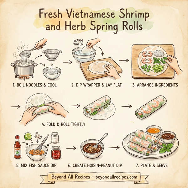 Fresh Vietnamese Shrimp and Herb Spring Rolls instructions