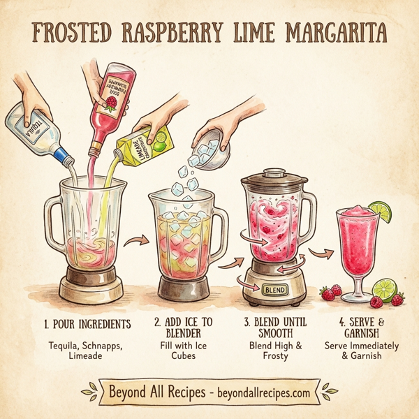 Frosted Raspberry Lime Margarita instructions