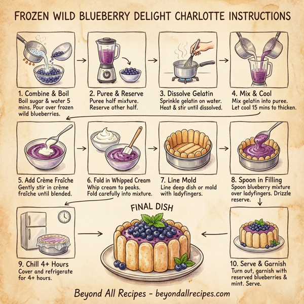 Frozen Wild Blueberry Delight Charlotte instructions