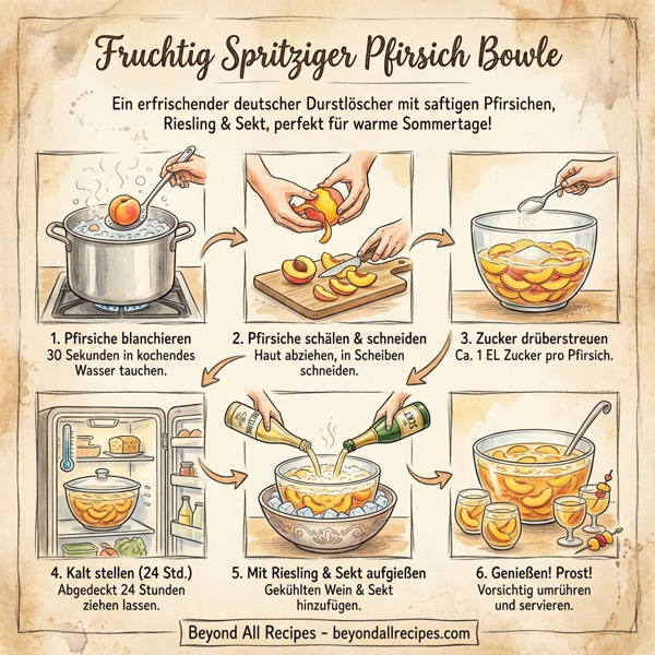 Fruchtig Spritziger Pfirsich Bowle instructions