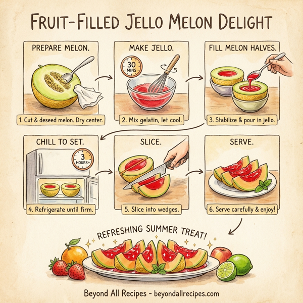 Fruit-Filled Jello Melon Delight instructions