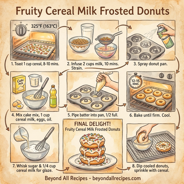 Fruity Cereal Milk Frosted Donuts instructions