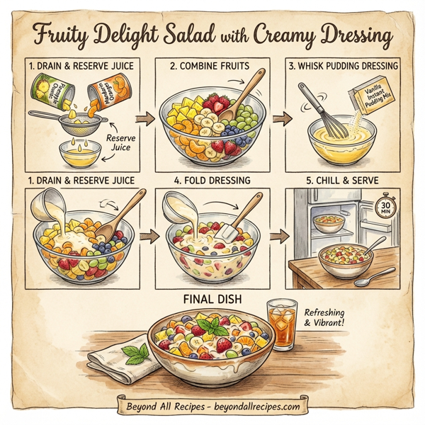 Fruity Delight Salad with Creamy Dressing instructions