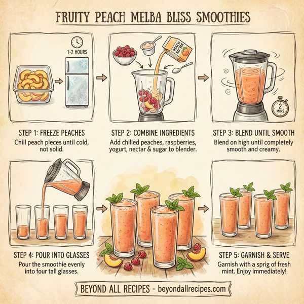 Fruity Peach Melba Bliss Smoothies instructions