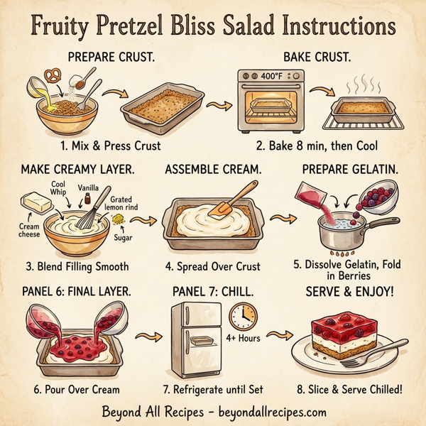 Fruity Pretzel Bliss Salad instructions