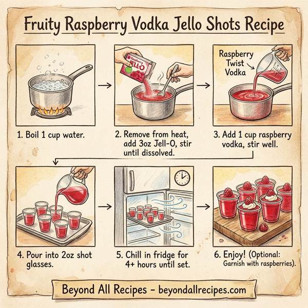 Fruity Raspberry Vodka Jello Shots instructions