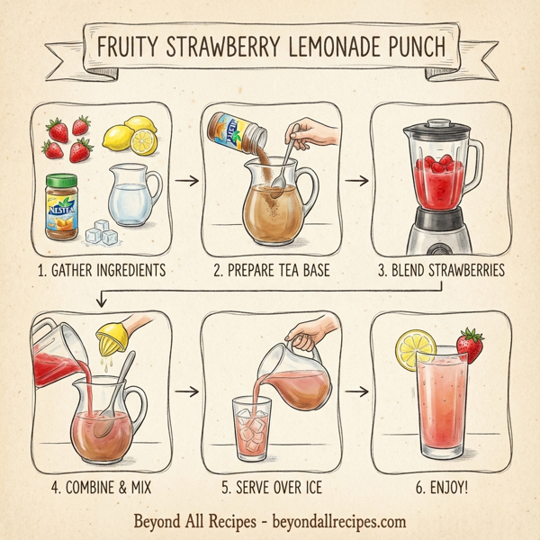 Fruity Strawberry Lemonade Punch instructions